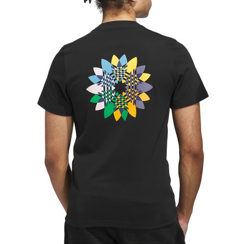 Camiseta Masculina Adidas Skateboarding Pinwheel Trefoil Black Crew Yellow-JW7672- -2-